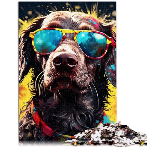 Puzzle für Hunde mit goldenem Haar für Erwachsene, 1000-teiliges Puzzle, Holzpuzzle, Puzzeln als Geschenk, einzigartige Geburtstags (50 x 75 cm)