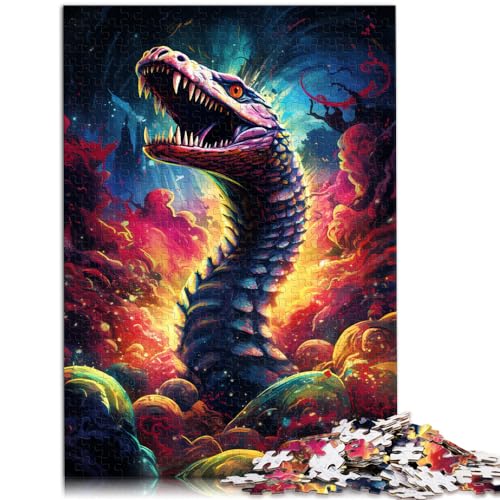 Puzzle für Erwachsene, bunte Giftschlange, 1000-teiliges Puzzle, Holzpuzzle für anspruchsvolles Puzzlespiel und Familienspiel, 1000 Teile (50 x 75 cm)