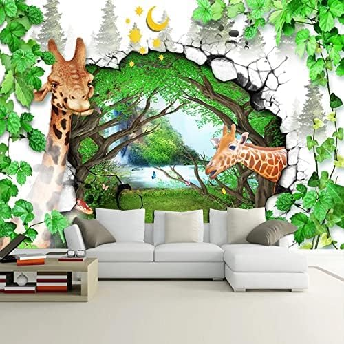 Cartoon Wald Giraffe Tier Poster 3D Tapeten Wanddekoration Fototapete Sofas Wohnzimmer Wandbild Schlafzimmer-430cm×300cm