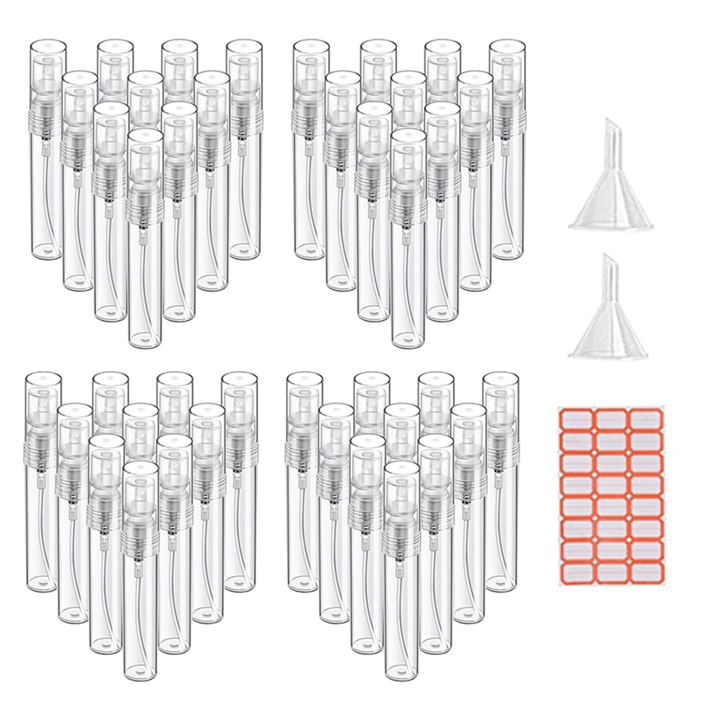 Uikdjgu 120 Stück Kleine Kosmetische Verpackungs-Zerstäuber-Parfümflaschen, Zerstäubungsspray-Flüssigkeitsbehälter für die