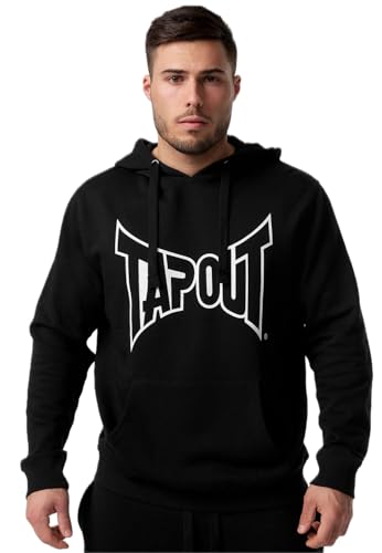 Tapout Herren Hoodie Lifestyle Basic Black/White Kapuzenpullover, XXL