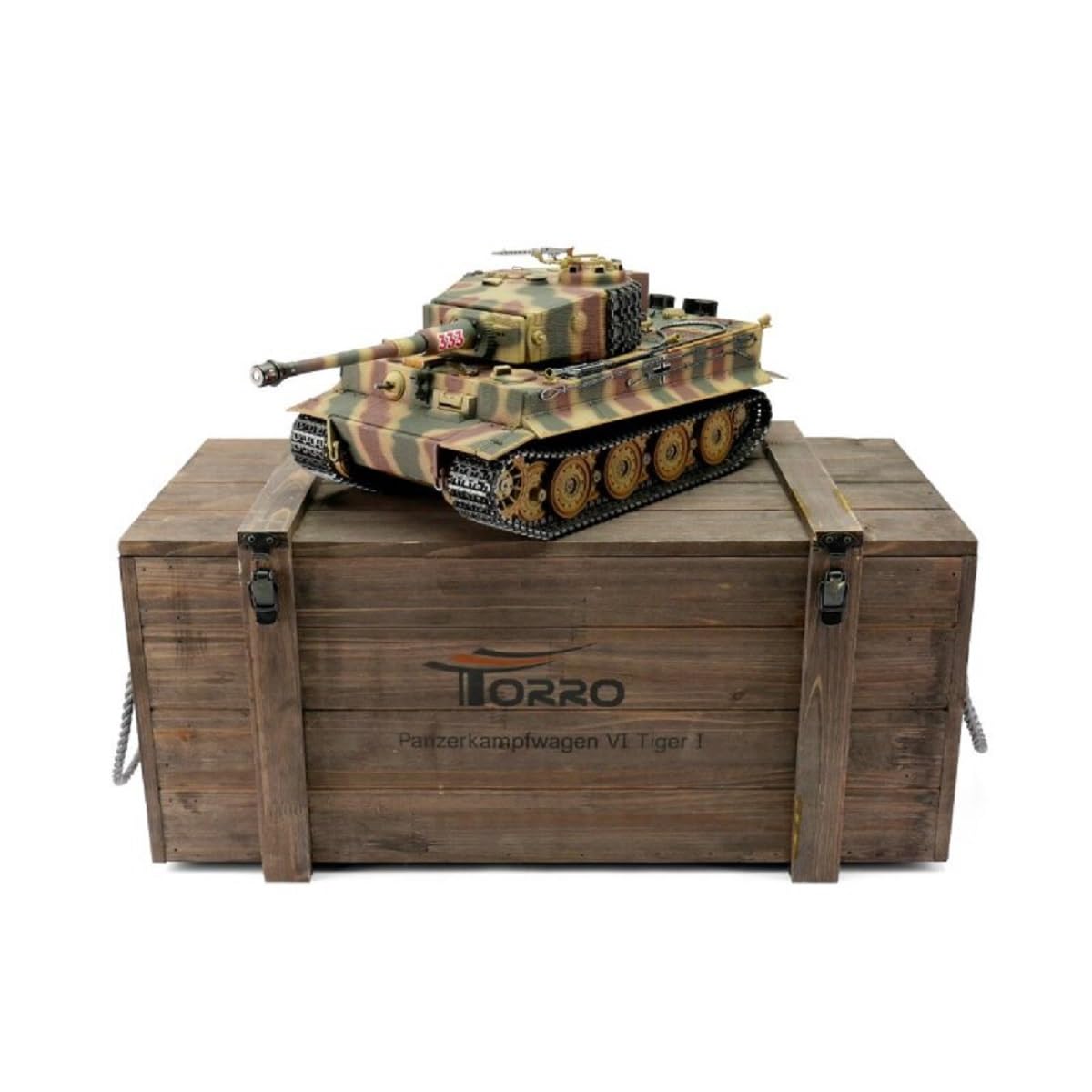 Torro 3818-D1 - Tiger I. Späte Ausführung Metall Profi-Edition BB Version Panzer Tarnlackierung