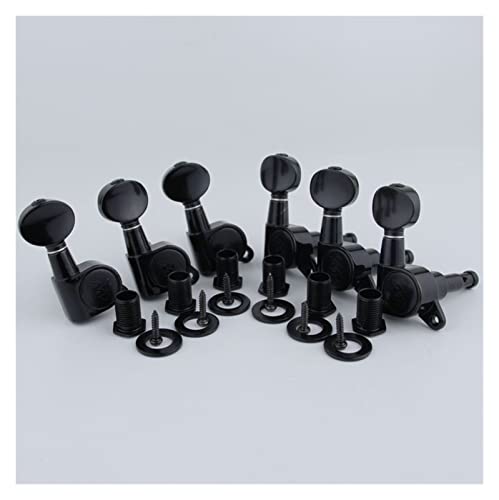 Gitarren Stimmwirbel Tuner Machine Heads Mini Oval Tuner Für NS Schwarz (Color : 6R)