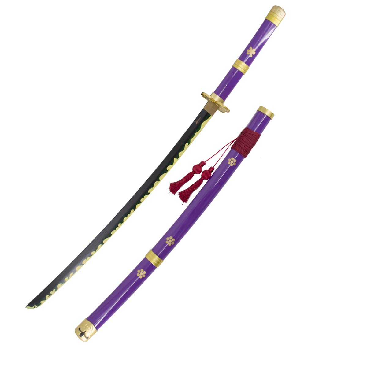 AMONT – Nachbildung des Japanischen Katana aus Bambus – Enma Zoro lila Modell aus Holz – Einteilige Serie – 107 cm