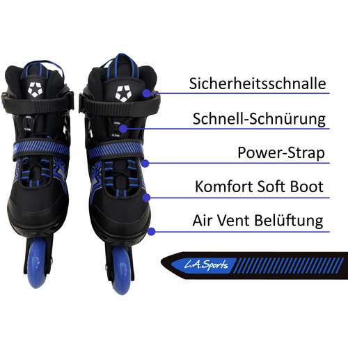 L.A. Sports Inline Skates, Polypropylen/Polyurethan, schwarz/blau 4