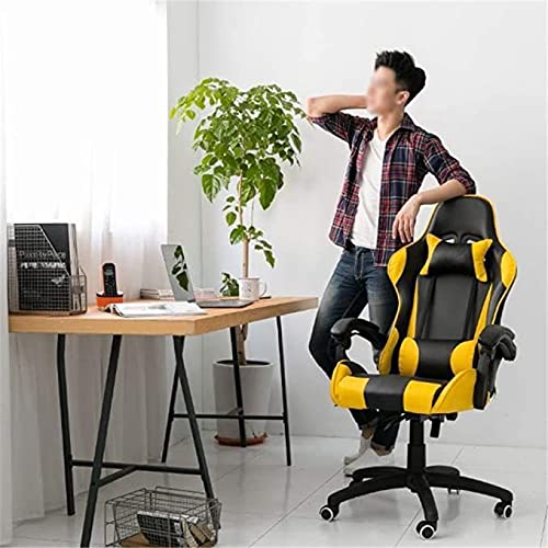 QYZUJIKL Bürostuhl Gaming-Stuhl Ergonomischer Büro-Schreibtischstuhl PU-Leder-Arbeitsstuhl Computerstuhl Spiel Gepolsterter Sitz Stuhl benötigt