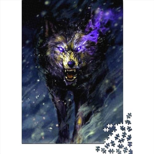 Wolf für Erwachsene, 1000-teiliges Puzzle-Geschenk, schwierige, anspruchsvolle Puzzles, 1000-teiliges Lernspiel, Heimdekorations-Puzzle. (Größe: 75 x 50 cm)