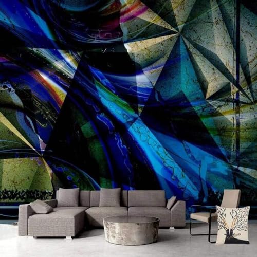 Abstrakte Geometrische Dreiecke 3D Tapete Poster Restaurant Schlafzimmer Wohnzimmer Sofa TV Dekorative Wand-300cm×210cm