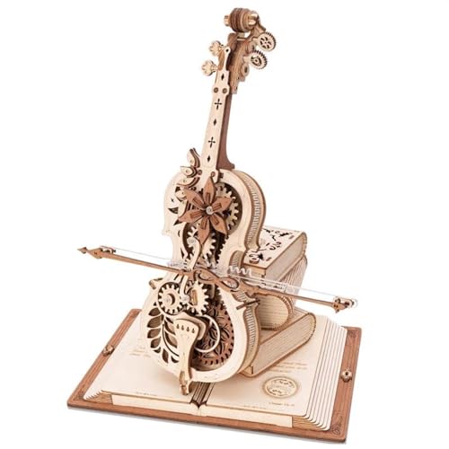 Mini-Musikinstrument-Ornamente Mini 3D Holzpuzzle Cello exquisite DIY Schreibtischdekoration Miniatur Szene Requisiten Dekoration