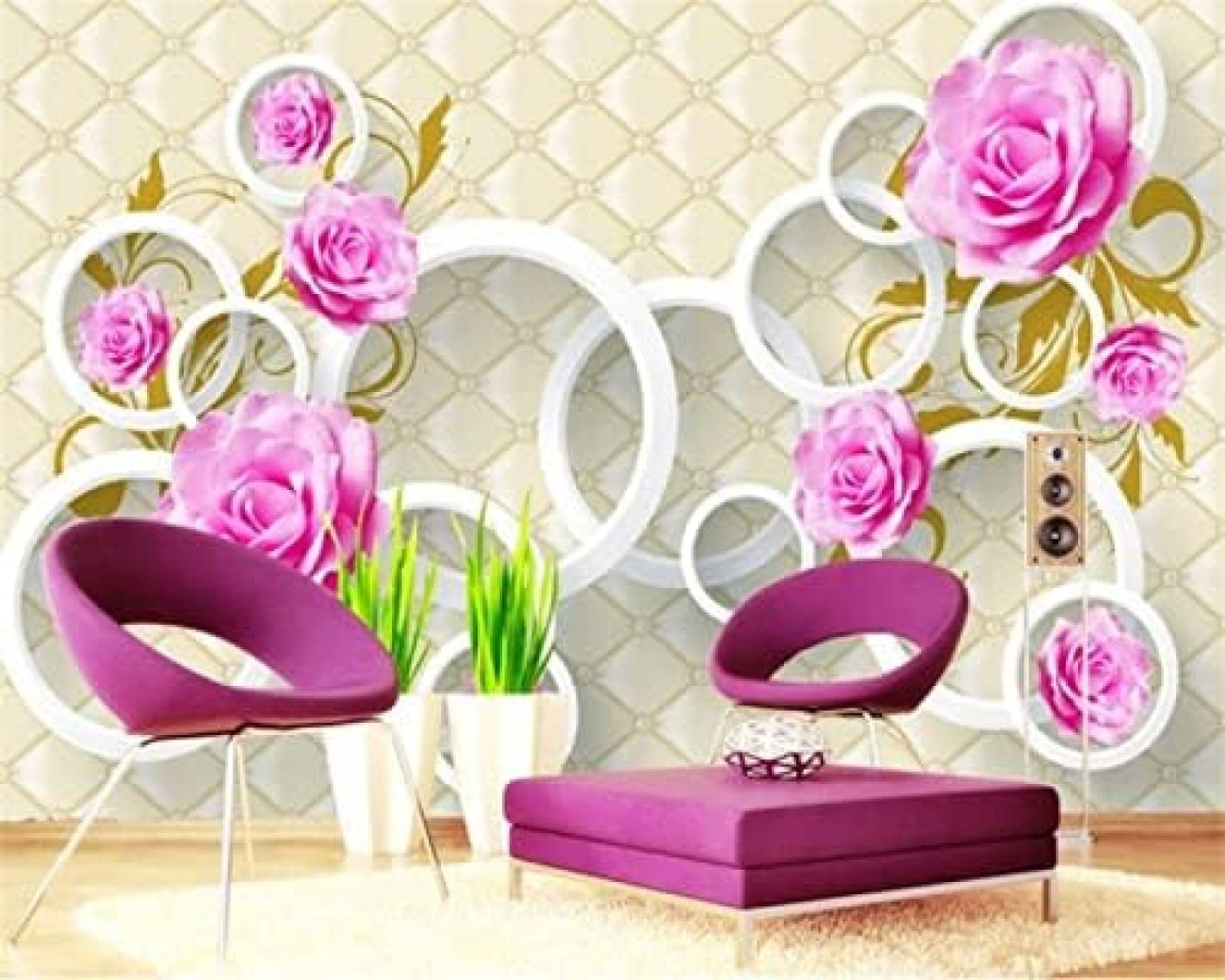 XLMING Imitation Softcover Rose 3D Tapete Wohnzimmer Sofa Schlafzimmer Esszimmer Home Dekoration Wand-400cm×280cm