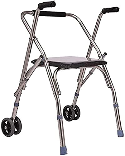 Rollator Walker Mobilität Gehhilfe für Erwachsene Ältere Faltbare Gehhilfe mit Schwammkissen Edelstahlrad Zwei Räder Armlehne Höhenverstellbar (Standard) Sehnsucht nach Vorwärts