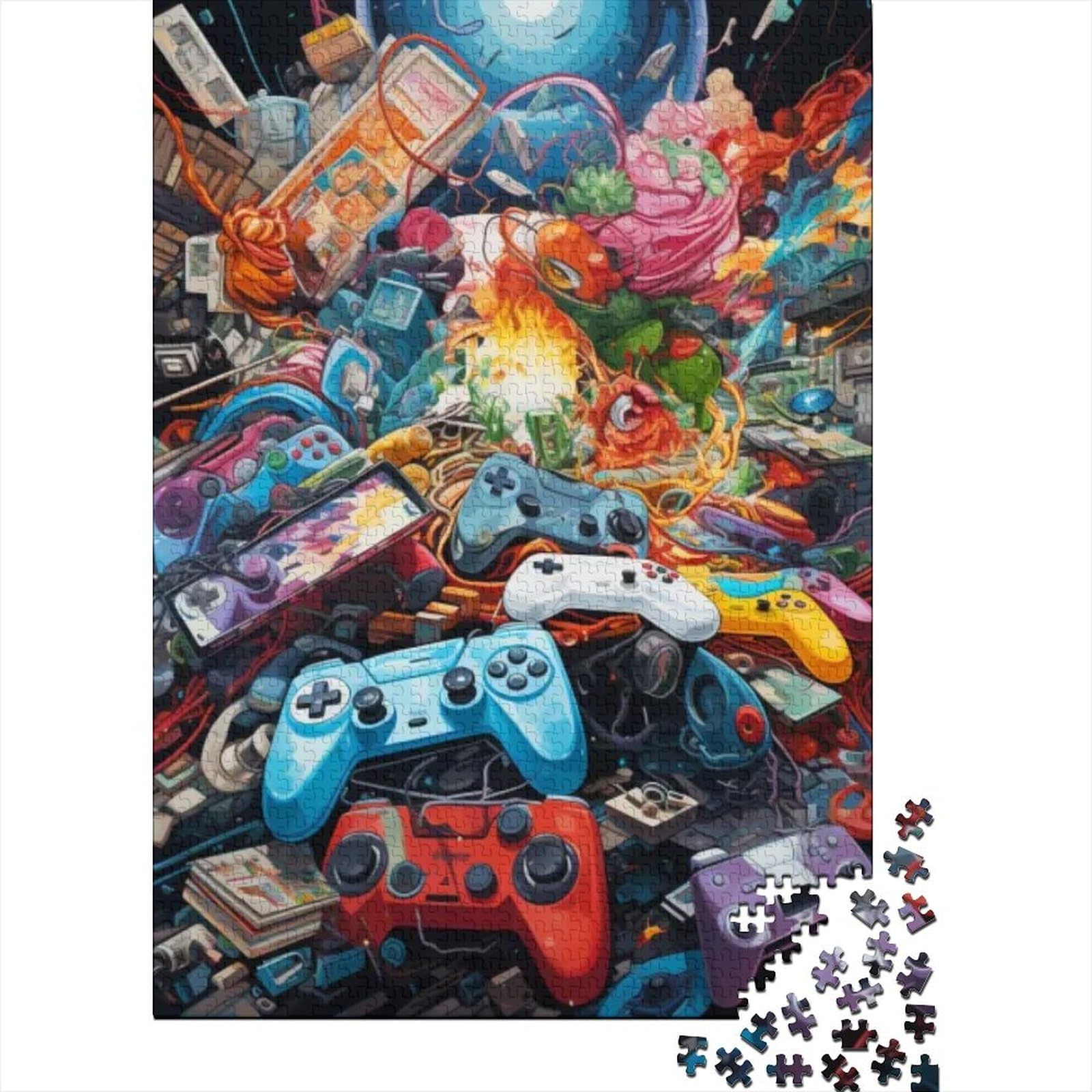 Art Gamepad-Puzzles für Erwachsene Teenager, 1000 Teile, Puzzles für Erwachsene Teenager, schwierige, anspruchsvolle Puzzles 1000 Teile (75x50cm)