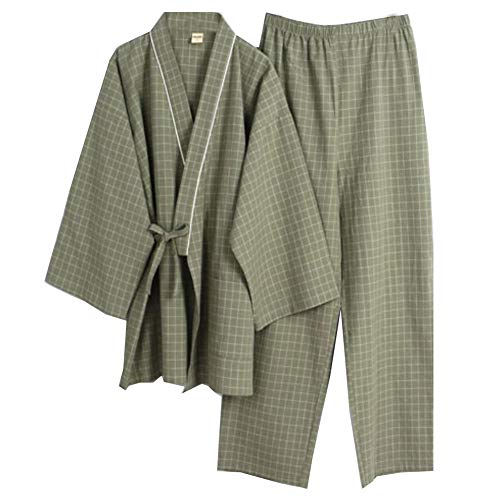 Fancy Pumpkin Herren-Bademantel „Yukata“, Kimonomantel, Saunamantel Gr. L, Navy311