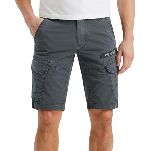 PME Legend Herren Short NORDROP Cargo - Regular Fit - Grau Blau Grün Beige, Größe:W 36, Farbe:Turbulence 9117