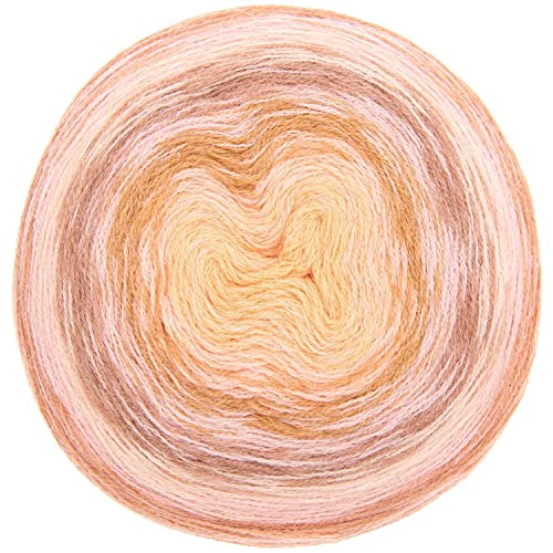 Bobbel Alpaka Wolle Farbverlauf Rico Creative Alpaca Degrade Lucky 8 puder (2), 200g Farbverlaufswolle zum Häkeln oder Stricken