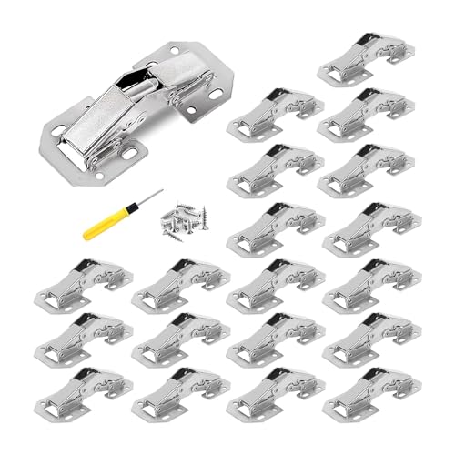 Kiudduy Verdeckte Schranktürscharniere Schranktürscharnier 4 Einfache Installation Keine Nut-Scharniere, 90-Grad-Scharnier