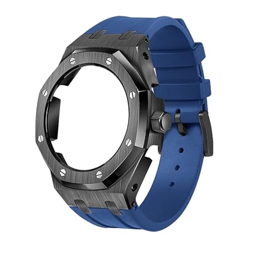 IOTUP GA2100/2110 Uhrenarmband aus Gummi und Edelstahl-Metallgehäuse, kompatibel mit GA2100/2110, verbesserte Metalllünette, Fluorkautschuk-Armband, Einheitsgröße, Achat