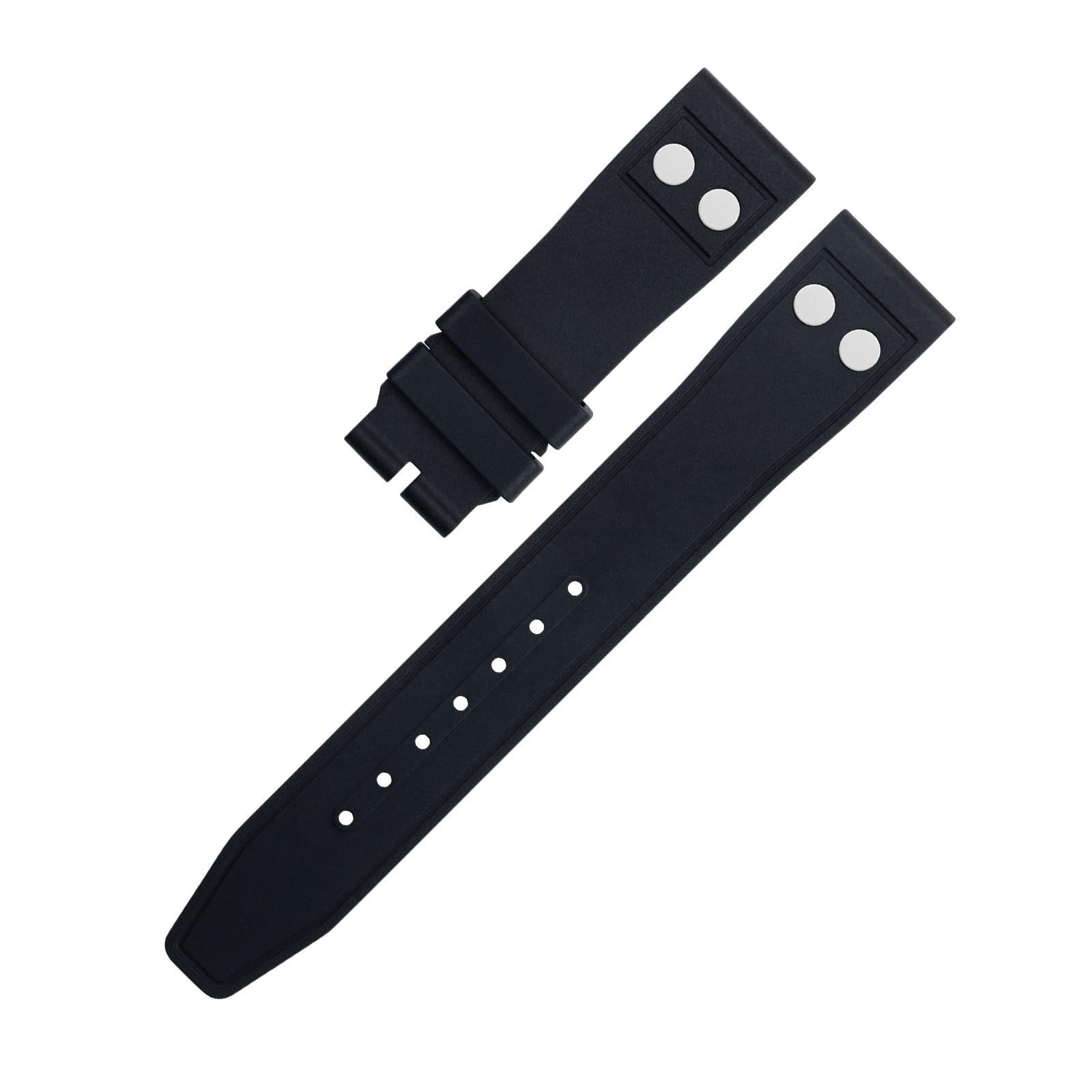 IOTUP Uhrenarmband für IWC Big Pilot Mark Portugieser, 22 mm, Fluorkautschuk mit Nieten, weiches Armband, 22 mm, Achat