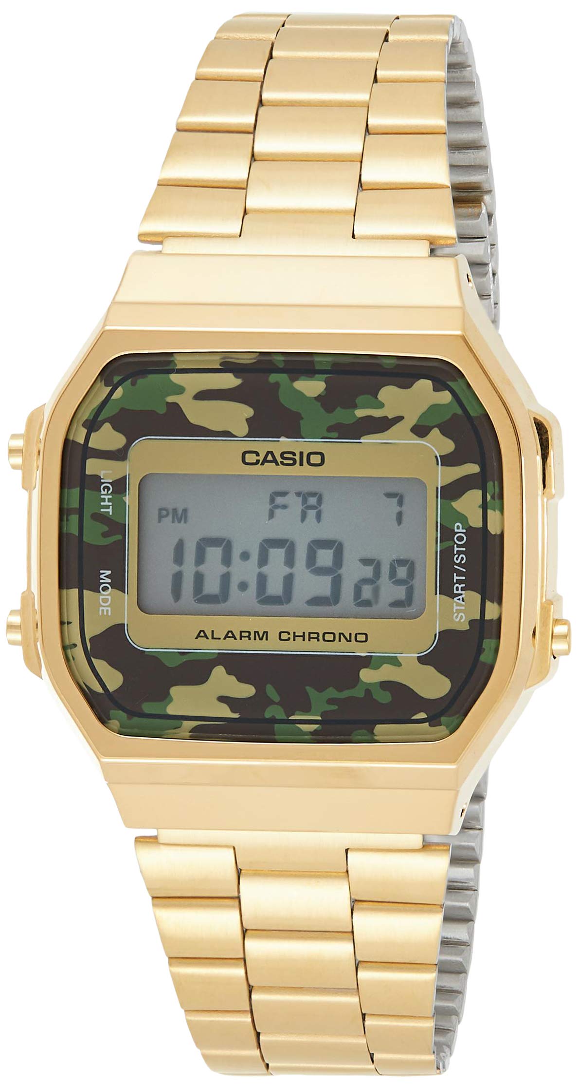 Casio Unisex ErwachseneArmbanduhr Digital Quarz Edelstahl A168WEGC-3EF