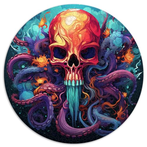 Puzzle | Puzzles Oktopus-Totenkopf, bunt, 1000 Teile, Puzzle für Erwachsene, 67,5 x 67,5 cm, Lernspiele, Familienspiele, Weihnachts- und Geburtstagsgeschenke