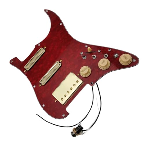 Standard-Pickguard-Tonabnehmer Praktisches Set mit vorverkabeltem geladenem Schlagbrett und Humbucker-Tonabnehmern aus HSS-Kabelbaum für Gitarre (Color : 2)