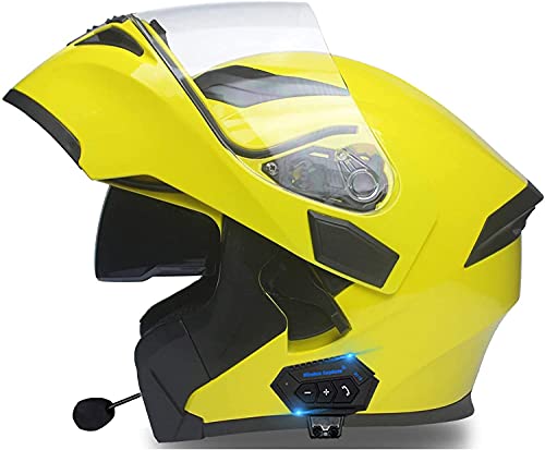 Bluetooth Motorradhelm Integralhelm Erwachsene,Klapphelm Motorradhelm ECE-Zertifiziert,Integrierter Motorradhelme Mit Doppelvisier,Für Frauen Männer Erwachsene Klapphelme (Color : A, Größe : S)