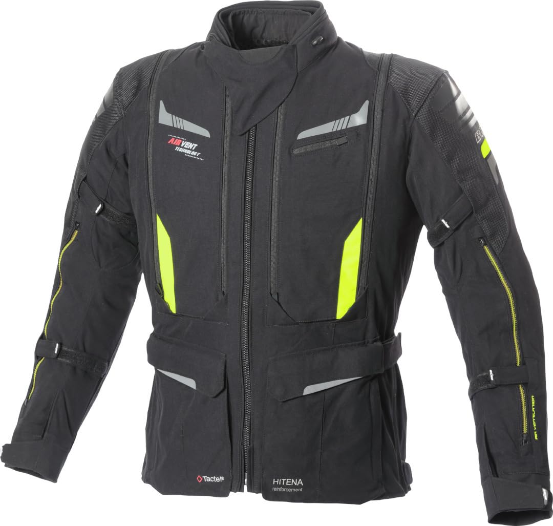 Büse Agadir Motorrad Textiljacke, schwarz/gelb, Kurz 29