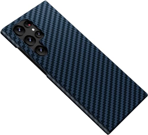 SUREKYA Schlanke Schutzhülle für Samsung Galaxy S22ultra/S22plus/S22, ultradünn, Karbonfaser-Textur, magnetisch (S22, Blau)