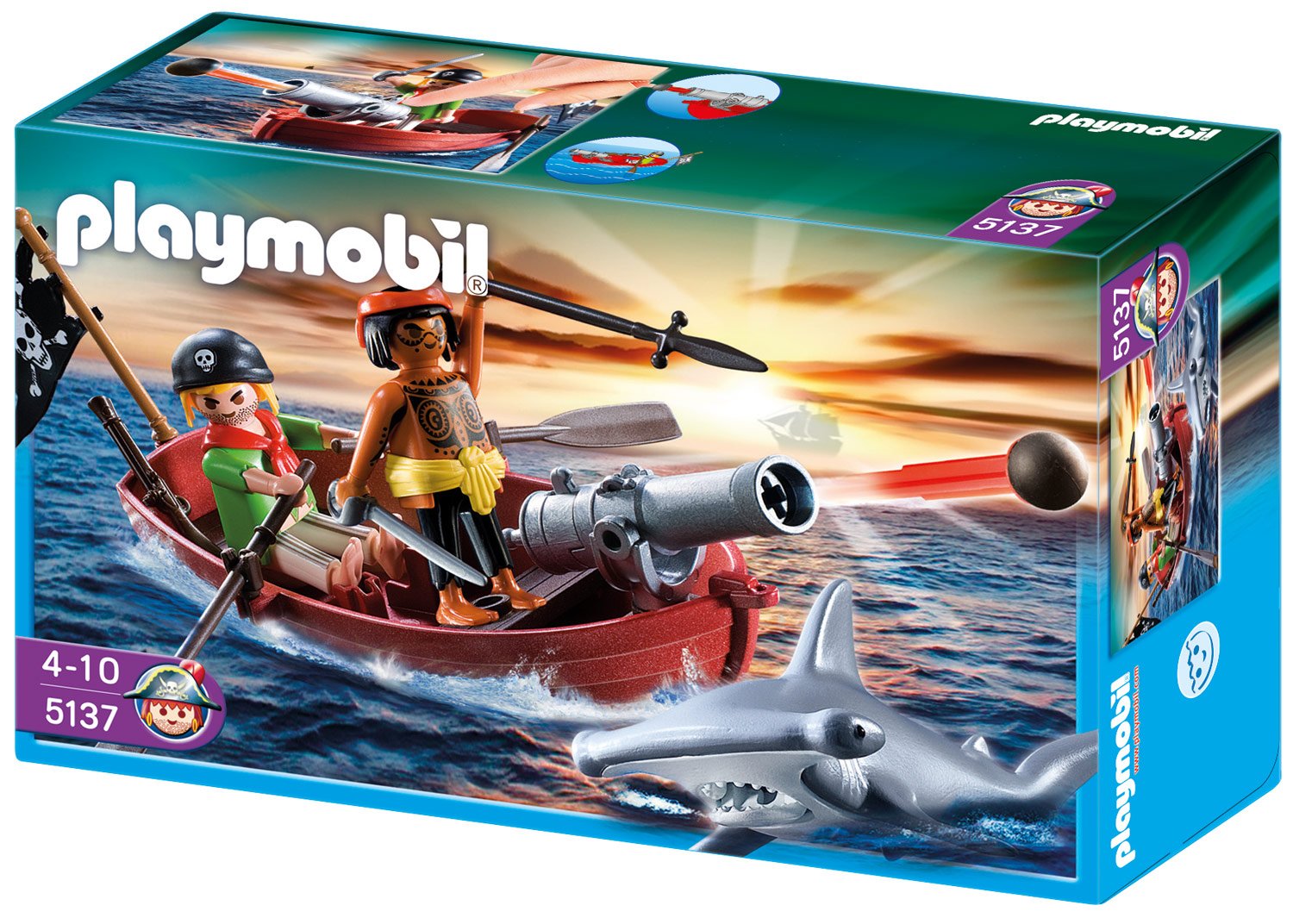 PLAYMOBIL 5137 PiratenRuderboot mit Hammerhai