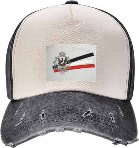 GPMZZMIX Baseballkappe Hiphop Sonnenhut Deutsches Reich Adler 1871 mit Flaggenmaterial Männer Frauen Baseballkappe Deutschland Distressed Cotton Caps Hut Mode Outdoor Sommer Geschenk