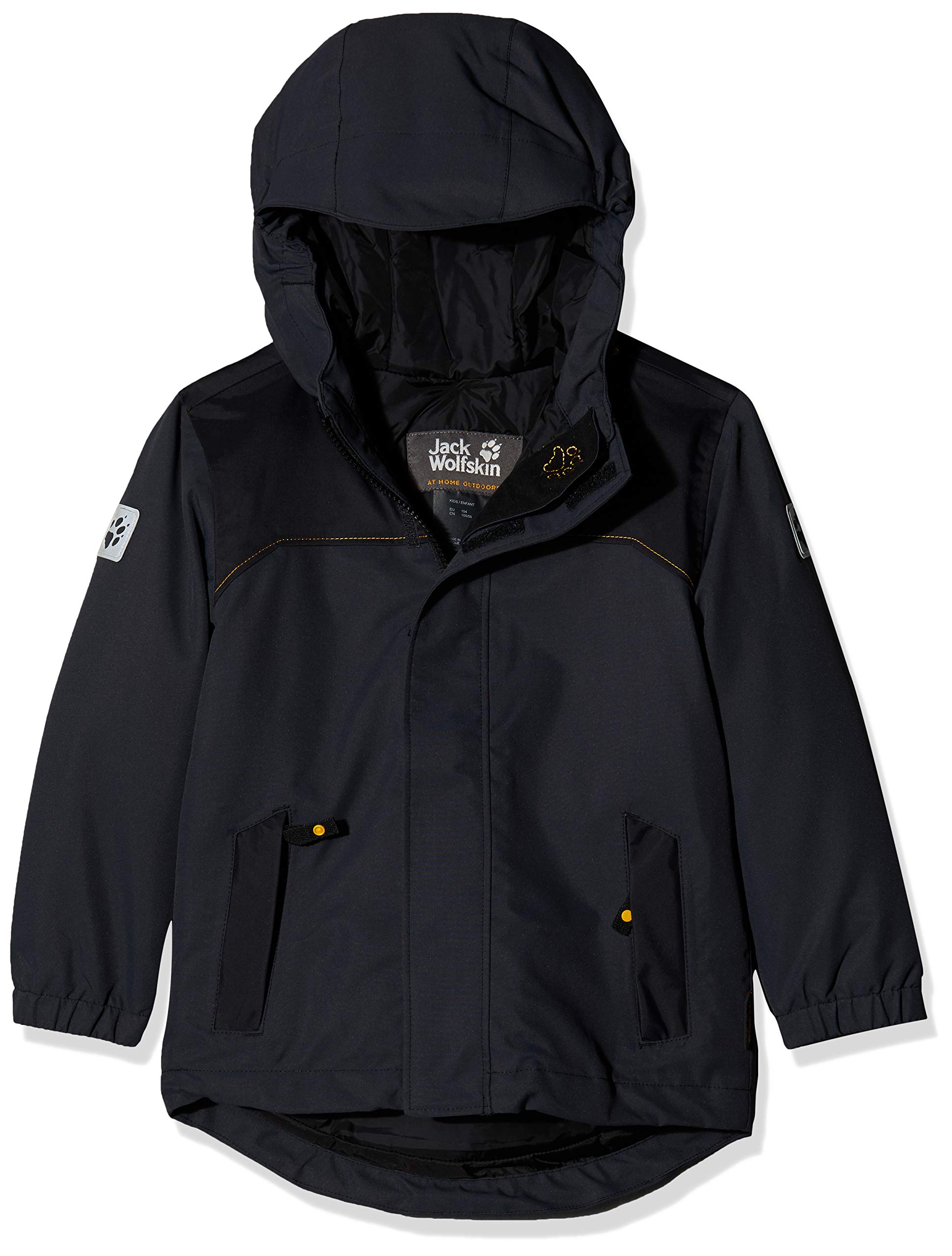 Jack Wolfskin Kinder B KAJAK Falls JKT Winterjacke Wind-und wasserabweisend Atmungsaktiv Wetterschutzjacke, Schwarz (Phantom), 116