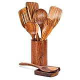 9-teiliges multifunktionales Holzbesteck-Set, modische Küchenutensilien, Holzstruktur, Küchenkelle, Servierlöffel zum Kochen