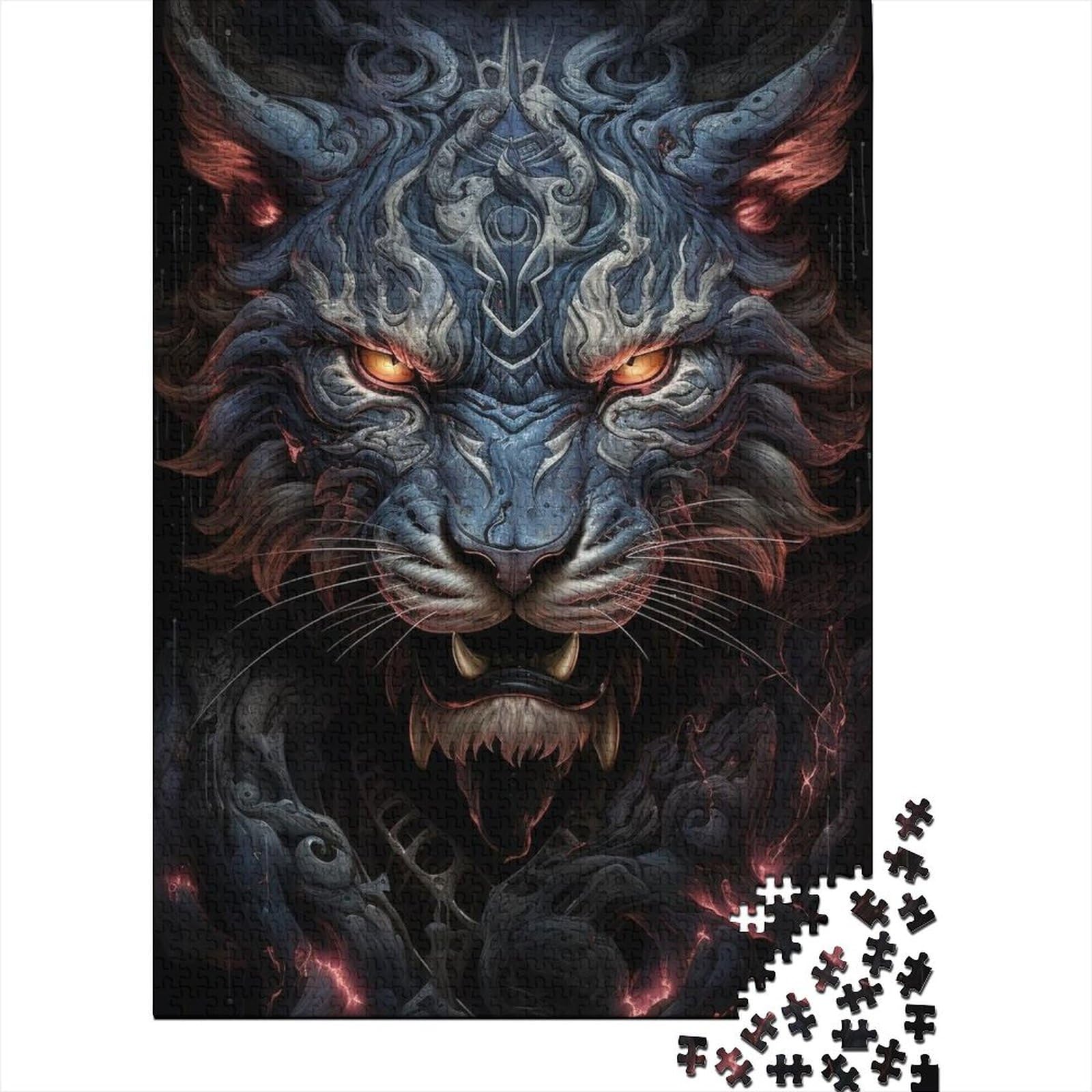 Puzzle 1000 Teile für Erwachsene, Tiger, Holzpuzzle für Erwachsene, Puzzlespiel, Spielzeug für Erwachsene, Familienpuzzle, Geschenk, 75 x 50 cm