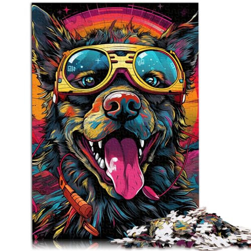 Tierpuzzle, bunte Hunde, 1000 Teile, Puzzle für Erwachsene, Holzpuzzle, entspannendes geistiges Lernspielzeug, 1000 Teile (50 x 75 cm)