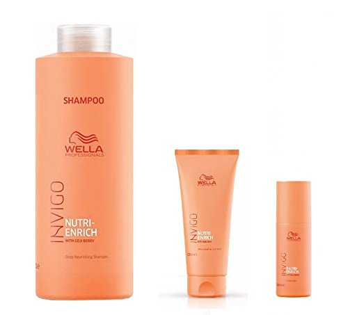 Wella INVIGO Nutri-Enrich Deep Nourishing Shampoo 1000ml, Conditioner 200ml and Wonder Balm 150ml