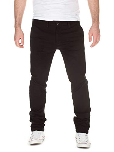 WOTEGA Herren Chinohose 140 Chino Slim fit, Schwarz (Black 95001), W31/L34