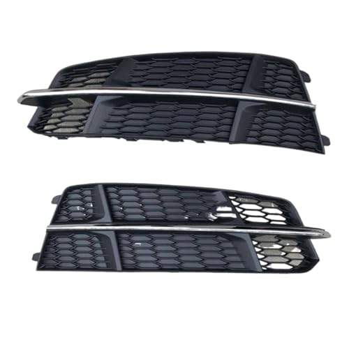 Jodriva Auto Links rechts vorne unten Stoßstange Nebelscheinwerfer Kühlergrill Grillabdeckung Ersatz, for Audi, for A6 for, Sport 2016 2017 2018 Nebelscheinwerfer-Kühlergrill-Abdeckungsblende(A Pair