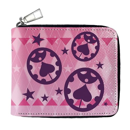 RYNDEX Jo-Jo's Bizar-re Adventu-re Portefeuille D'anime, Dessin Animé Portefeuille en Cuir Artificiel, Mädchen Geldtasche mit Münzfach und Geldscheinfach(Color:Multicolor 3)