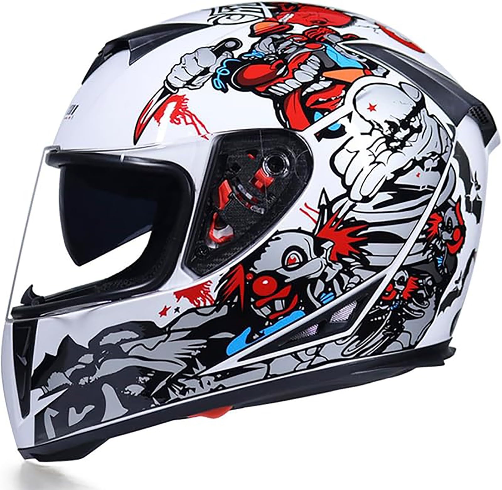 Integralhelm Motorradhelm Street Bike Motocross ECE-Zertifizierter Motorradhelm Klapphelm Motorrad Herren Damen D,L/(59~60cm)