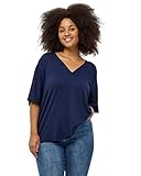 Peppercorn Rosalinda Rosebell V-Ausschnitt Bluse Kurve | Tshirt Damen In Blau | Frühling Bluse Damen | Größe 56