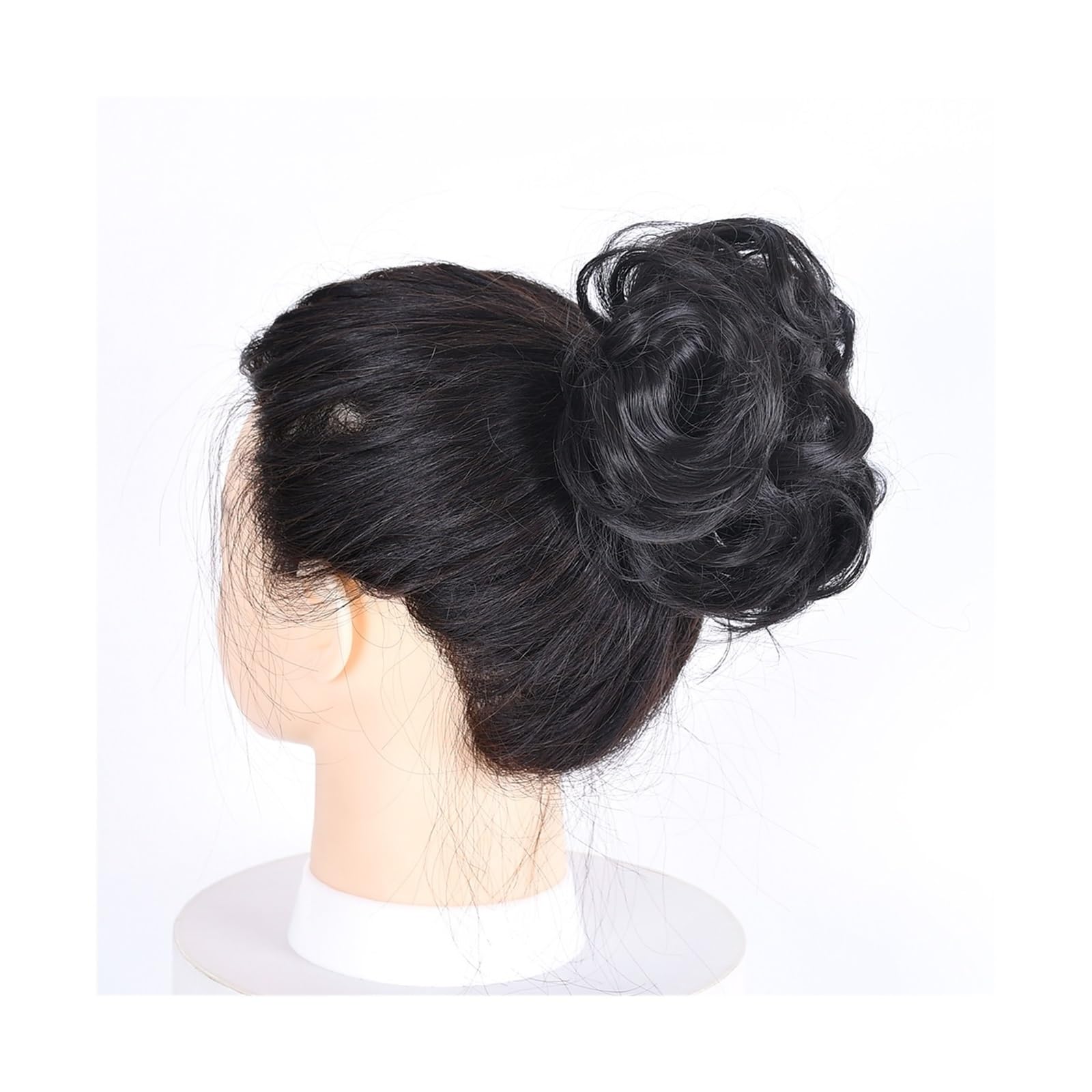 Haarteil Haargummi Lockiger, unordentlicher Haarknoten, Chignon, Donut, Haarpolster, elastisches Haar, synthetisches Haarteil for Frauen Haarverlängerung(2)