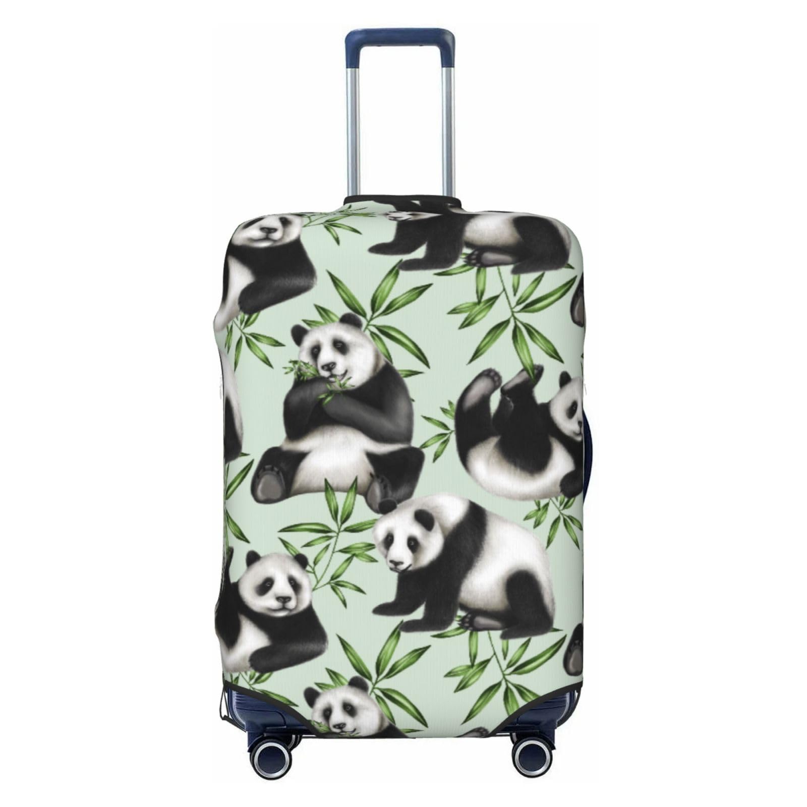 Miniks Panda Reisegepäckhülle aus Bambus, strapazierfähig, passend für 45,7 - 81,3 cm große Gepäckstücke, Größe XL, Schwarz, X-Large