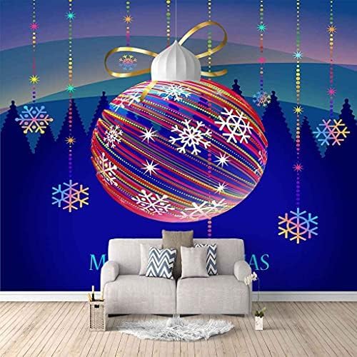 Blaue Weihnachts-Schneekugel 3D Tapeten Wanddekoration Fototapete Sofas Wohnzimmer Wandbild Schlafzimmer-250cm×170cm