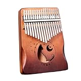 Kalimba Daumenklavier mit 17 Tasten, Lernanleitung und Stimmhammer, Holz-Fingerklavier für Kinder, Erwachsene, Anfänger, Profi