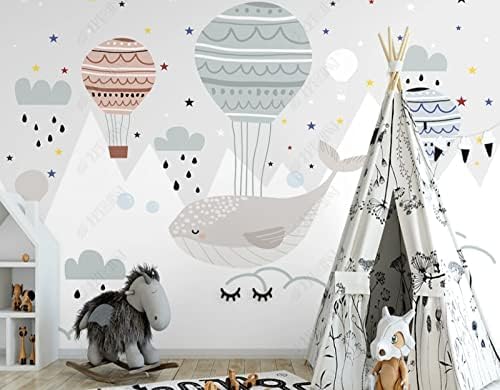 XLMING Handgemalter Wal Ballon Tal Küche Esszimmer Arbeitszimmer Wohnzimmer TV Hintergrund Wand 3D Tapete-200cm×140cm