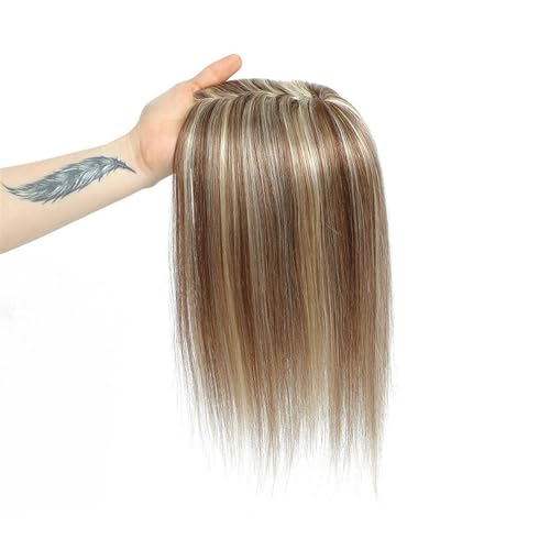 Haartopper für Frauen Haar-Topper for Frauen, Echthaar, Spitzen-Basis-Topper, 25,4–45,7 cm, brasilianisches Haar, glatte Haarteile, Clip-in-One-Piece-Haarverlängerungen for dünner werdendes Haar Haart