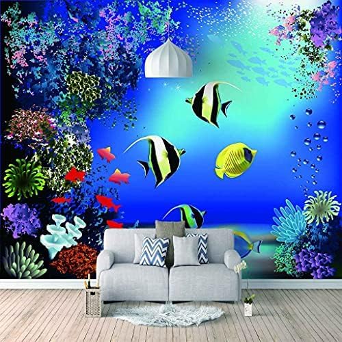 Blauer Ozean Fisch 3D Tapeten Wanddekoration Fototapete Sofas Wohnzimmer Wandbild Schlafzimmer-150cm×105cm