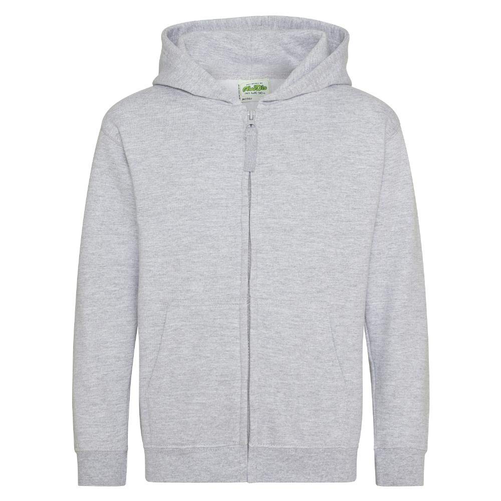 Just Hoods - Kinder Sweatjacke mit Kapuze/Heather Grey, 12/13 (XL)