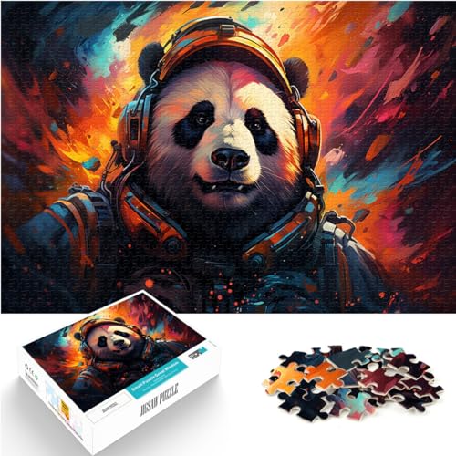 Puzzle-Geschenk, farbenfroher Psychedelischer Panda-Astronaut, 1000 Puzzles für Erwachsene, 1000 Teile, Holzpuzzle als Geschenk für die ganze Familie, 1000 Teile (50 x 75 cm)