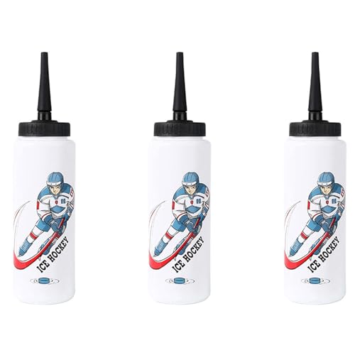 SICOSALT 3X 1000 Ml Eishockey-Wasserflasche Tragbare FußBall-Flasche mit Hoher KapazitäT Sportflasche im Klassischen Design A